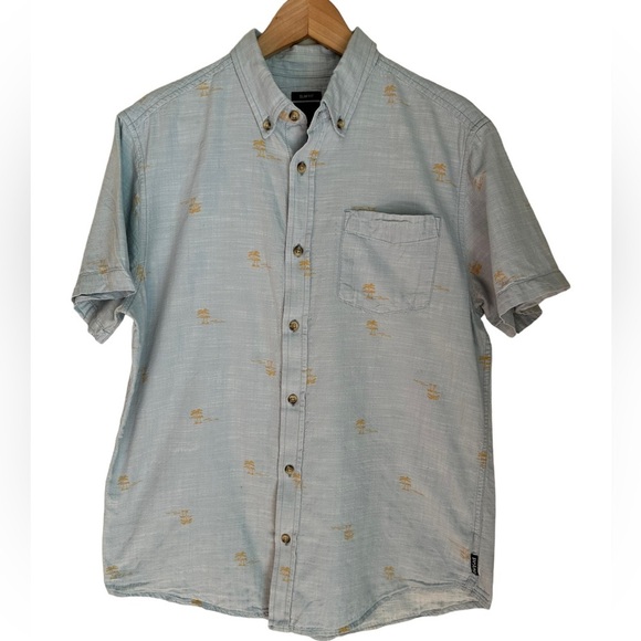 PrAna Mens 100% Organic Cotton Slim Fit‎ Short Sleeve Button Down Shirts Size M - Picture 3 of 10